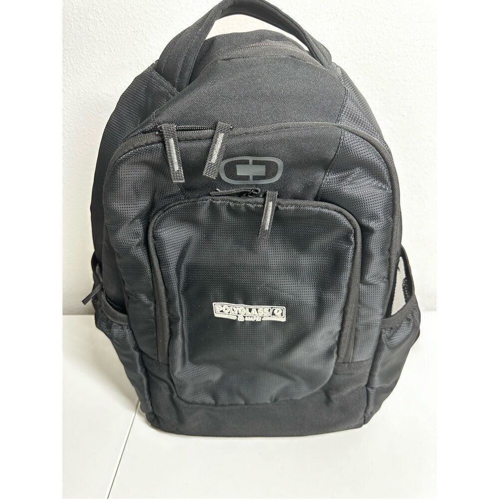 OGIO Business Laptop Padded Backpack Computer Work Black Polyglass Maple Logo